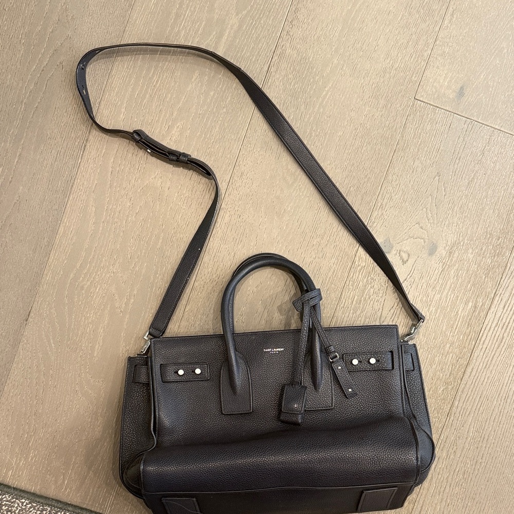 Saint Laurent Navy Sac De Jour in Small - Picture 3 of 5